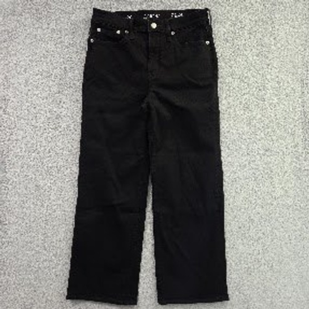 J.Crew 96 Slim Wide Leg Jeans Women's 26 Black Cropped High Rise Stretch Denim